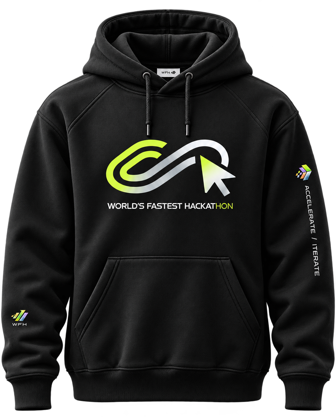 Black World's Fastest Hackathon hoodie